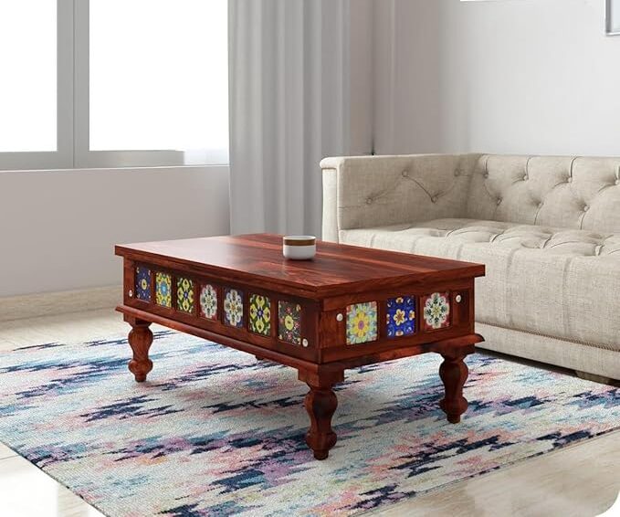 coffee table with traditionl indian style