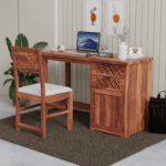 Sheesham Wood Study Table with Drawers & Cabinet