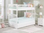 White Wooden Bunk Bed with Storage Drawers