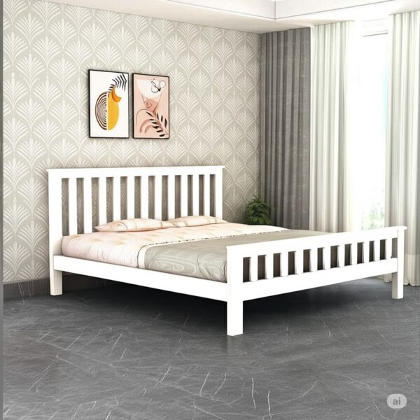 Wooden King Size Bed Without Storage | Wooden Double Bed Cot Bed for Bedroom Furniture | Palang Double Bed for Hotels | Solid Sheesham Wood