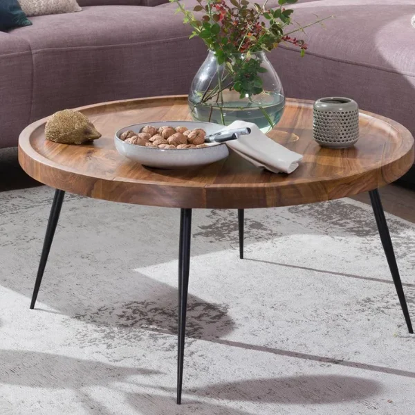 Albi Solid Wood Rounded Center Table