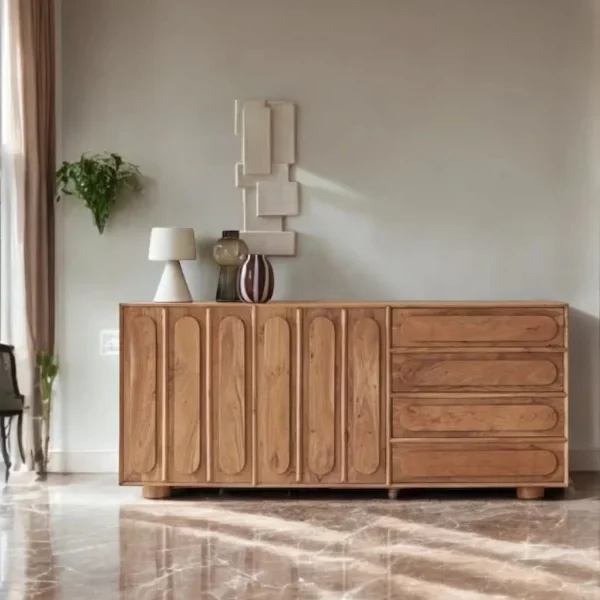 Chicago Solid Wood Two Door Three drawer Storage Cabinet