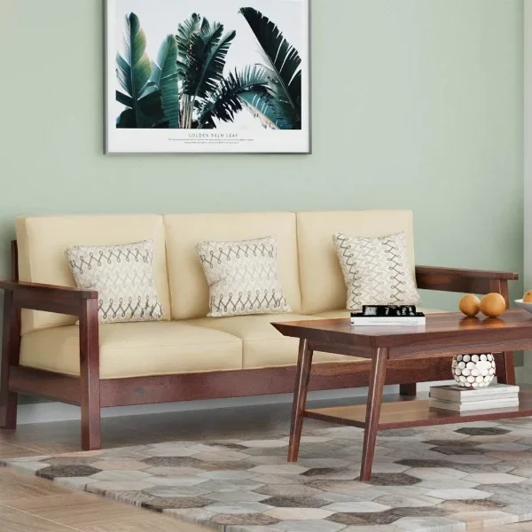 Harris 3 Seater Wooden Sofa