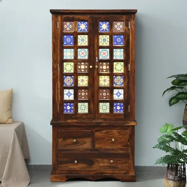 Traditional Sheesham Wood 2 Door Wardrobe