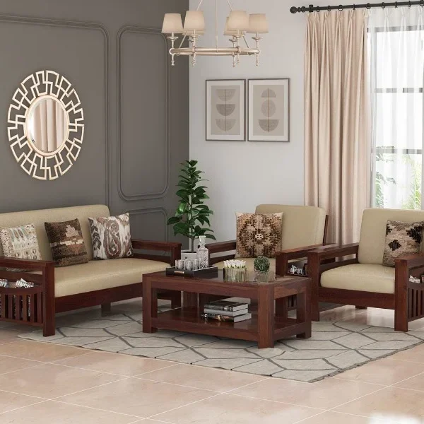 Zoko Solid Sheesham Wood Sofa Set
