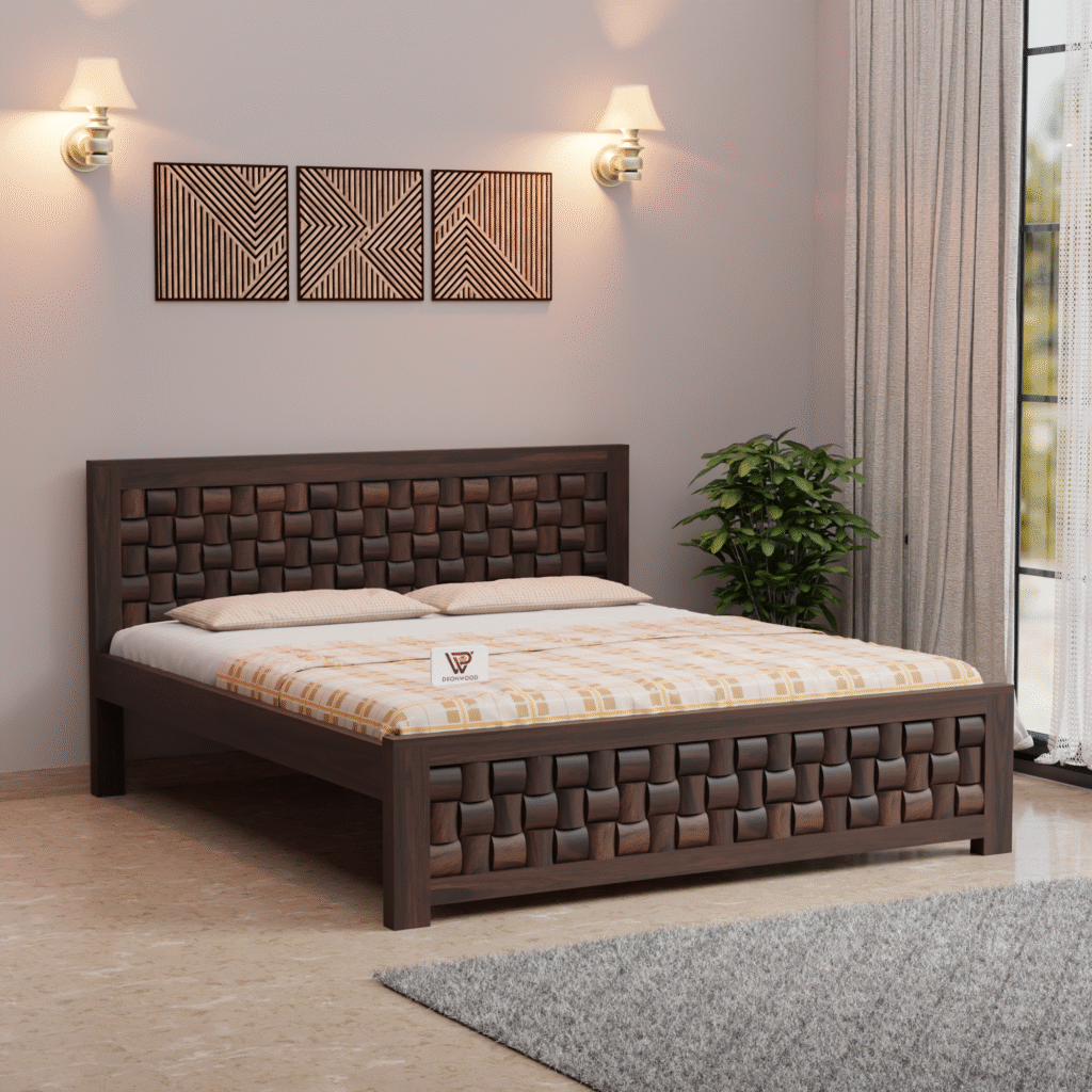 wood king size bed, wood queen size bed, wood bed, bed, solid wooden bed, solid sheesham wood bed