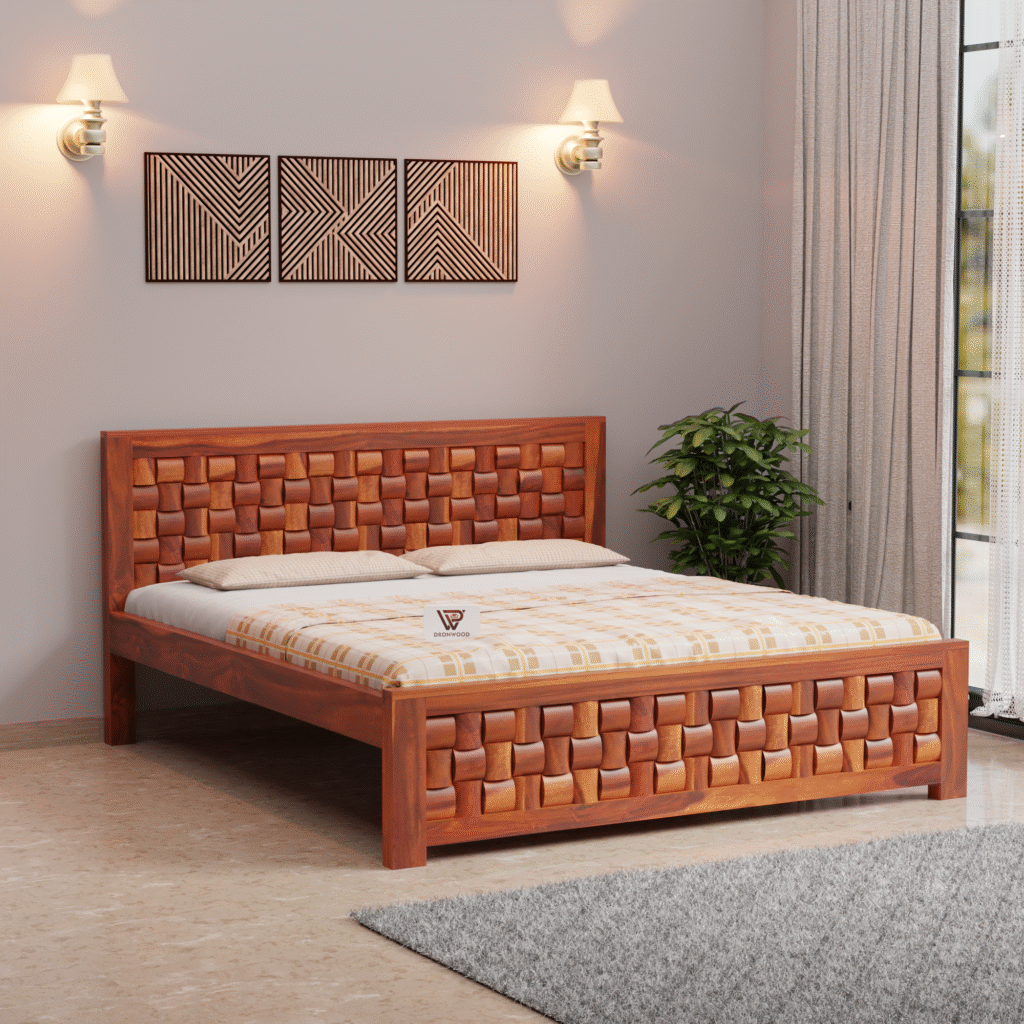 wood king size bed, wood queen size bed, wood bed, bed, solid wooden bed, solid sheesham wood bed