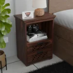 Bedside table, Sheesham wood bedside table, Cane bedside table with drawers, Solid wood nightstand 2 drawer, Premium Sheesham side table, Modern cane nightstand,