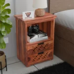 Bedside table, Sheesham wood bedside table, Cane bedside table with drawers, Solid wood nightstand 2 drawer, Premium Sheesham side table, Modern cane nightstand,