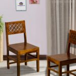 dining chair, sheesham wood dining chair with CNC back, Solid wood dining chair India, Honey finish wooden dining chair, CNC design wooden chair for dining table, Premium Sheesham dining chair,