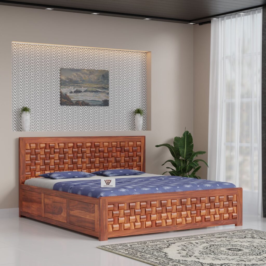 wood king size bed, wood queen size bed, wood bed, bed, solid wooden bed, solid sheesham wood bed