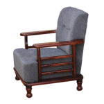 Single seater sofa chair, Single seater sofa chair, Sofa chair, Solid wood single seater sofa chair, Wooden armchair with cushions, Classic wooden single sofa for living room, Compact wooden lounge chair India, Fabric upholstered wooden sofa chair,