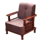 Single seater sofa chair, Single seater sofa chair, Sofa chair, Solid wood single seater sofa chair, Wooden armchair with cushions, Classic wooden single sofa for living room, Compact wooden lounge chair India, Fabric upholstered wooden sofa chair,