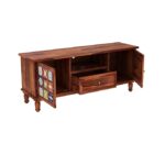 TV stand, TV cabinet, Sheesham wood TV unit with ceramic tiles, Solid wood TV cabinet 58 inch, Tile front entertainment unit for living room, Sheesham TV stand with storage,