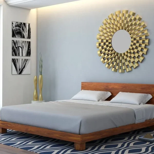 Amaris Low Floor Solid Wood Double Bed