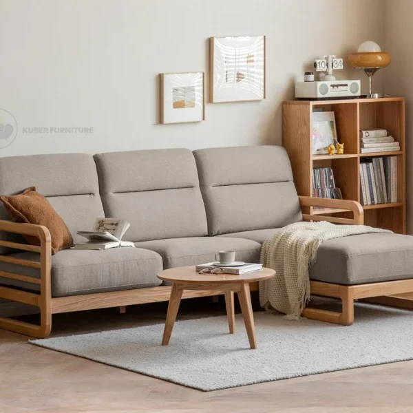 Modern L Shaped Sofa | L Sectional Sofa | Sheesham Wood