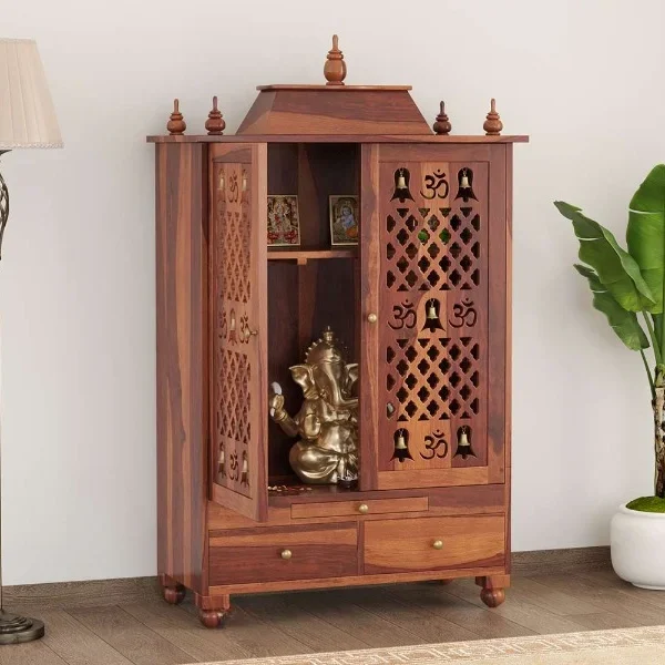 Om Sheesham Wood Home Temple