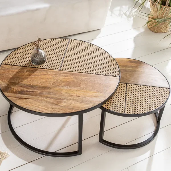 Stella Round Wooden Nesting Coffee Table