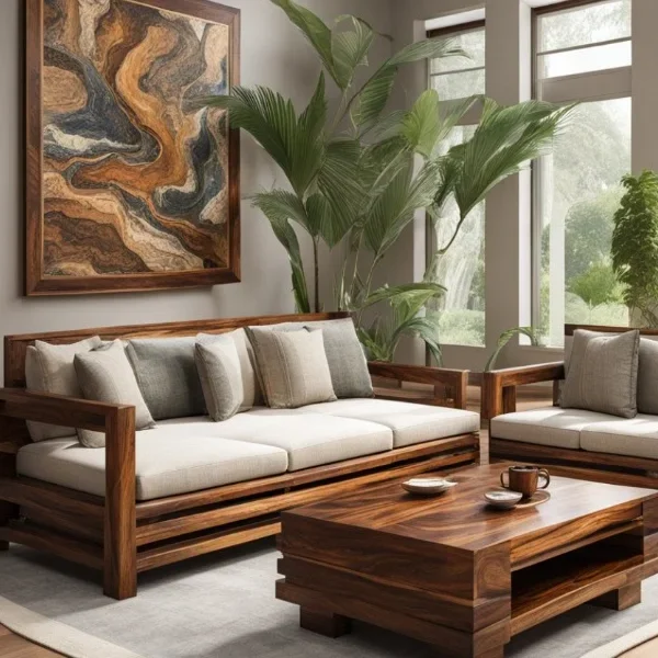 Vani Solid Wood Sheesham 3+2 Sofa Set